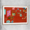 Classic wall art and canvas print of Red Studio Henri Matisse with raw oak glass front frame