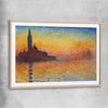 Classic wall art and canvas print of San Giorgio Claude Monet with raw oak glass front frame