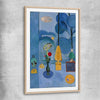 Classic wall art and canvas print of The Blue Window Henri Matisse with raw oak glass front frame