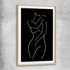 Body Pose Invert raw oak glass front frame - part of our high quality fashion canvas wall art and prints collection