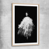 Evening Dress raw oak glass front frame - part of our high quality fashion canvas wall art and prints collection
