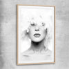 Feather Lips raw oak glass front frame - part of our high quality fashion canvas wall art and prints collection