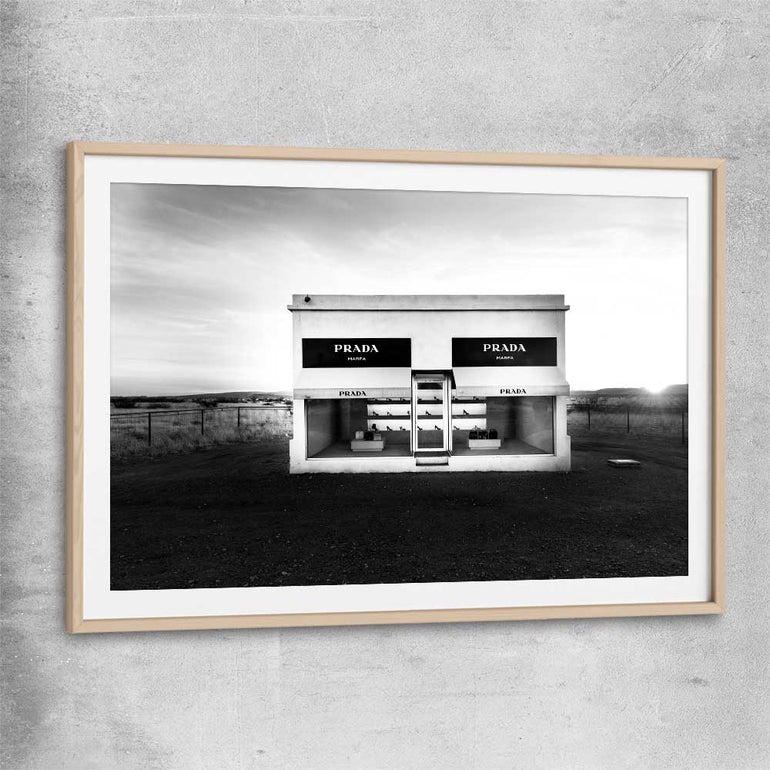 Marfa Sculpture raw oak glass front frame - part of our high quality fashion canvas wall art and prints collection