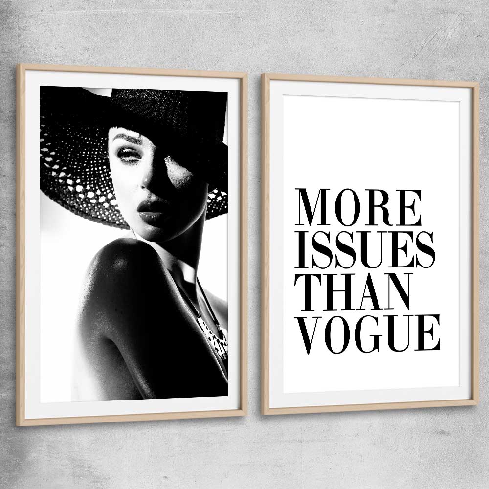More Issues Pair raw oak glass front frame - part of our high quality fashion canvas wall art and prints collection