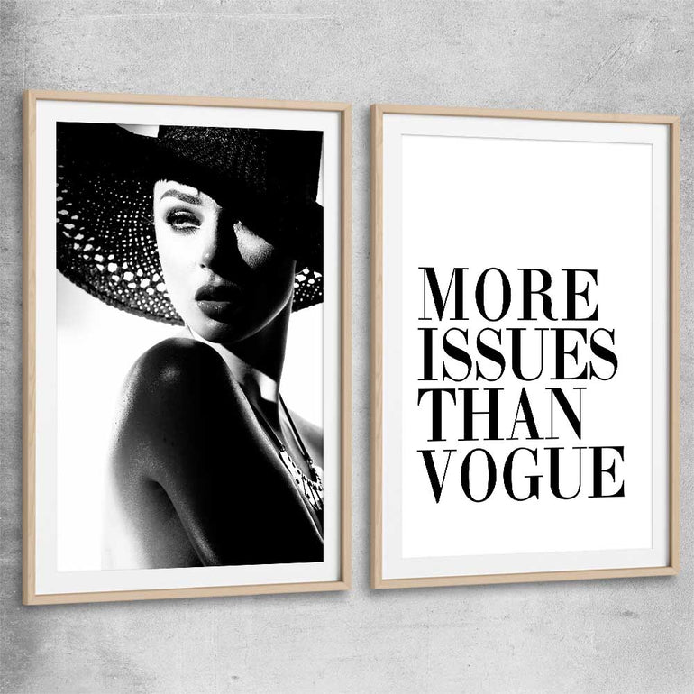 More Issues Pair raw oak glass front frame - part of our high quality fashion canvas wall art and prints collection