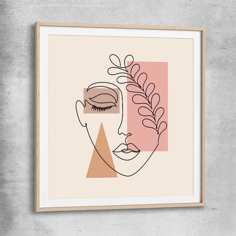 Peaceful Thoughts raw oak glass front frame - part of our high quality fashion canvas wall art and prints collection