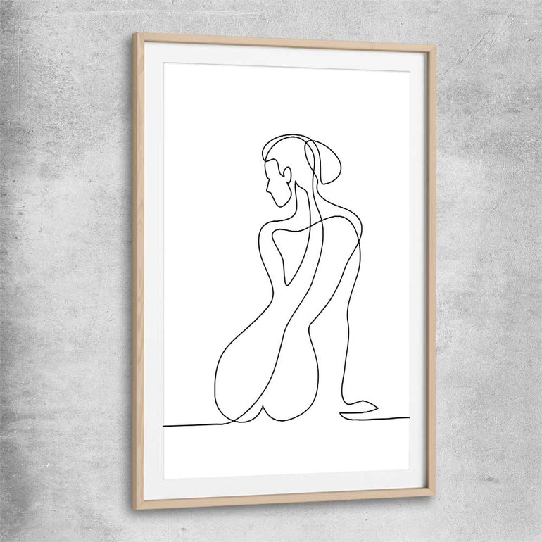 Pondering Thoughts raw oak glass front frame - part of our high quality fashion canvas wall art and prints collection
