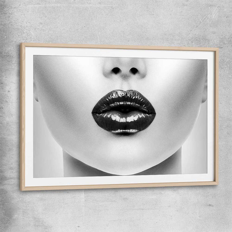 Silent Lust raw oak glass front frame - part of our high quality fashion canvas wall art and prints collection