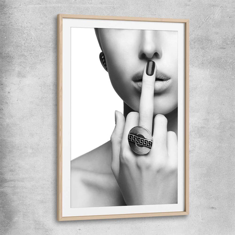 The Finger raw oak glass front frame - part of our high quality fashion canvas wall art and prints collection
