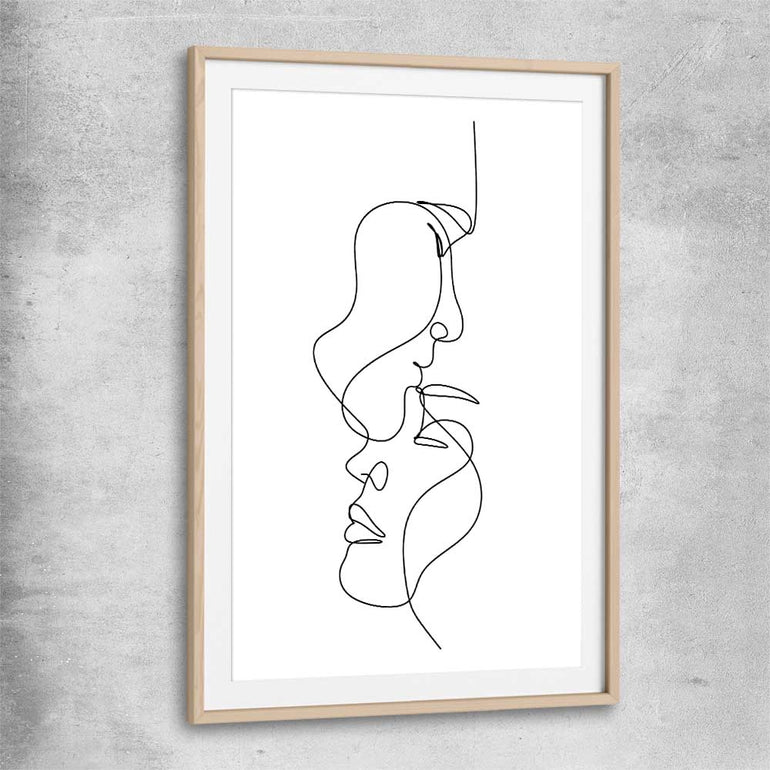 Warmth raw oak glass front frame - part of our high quality fashion canvas wall art and prints collection