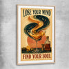 Inspirational wall art print of Find Your Soul with raw oak glass front frame