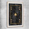 Ace of Spades raw oak glass front frame - part of our high quality fashion canvas wall art and prints collection