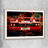 Inspirational wall art print of Hustle Fast with raw oak glass front frame