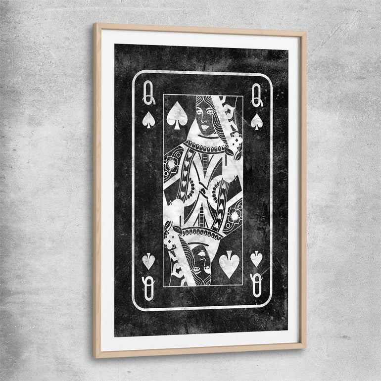 Inspirational wall art print of Marble Queen with raw oak glass front frame