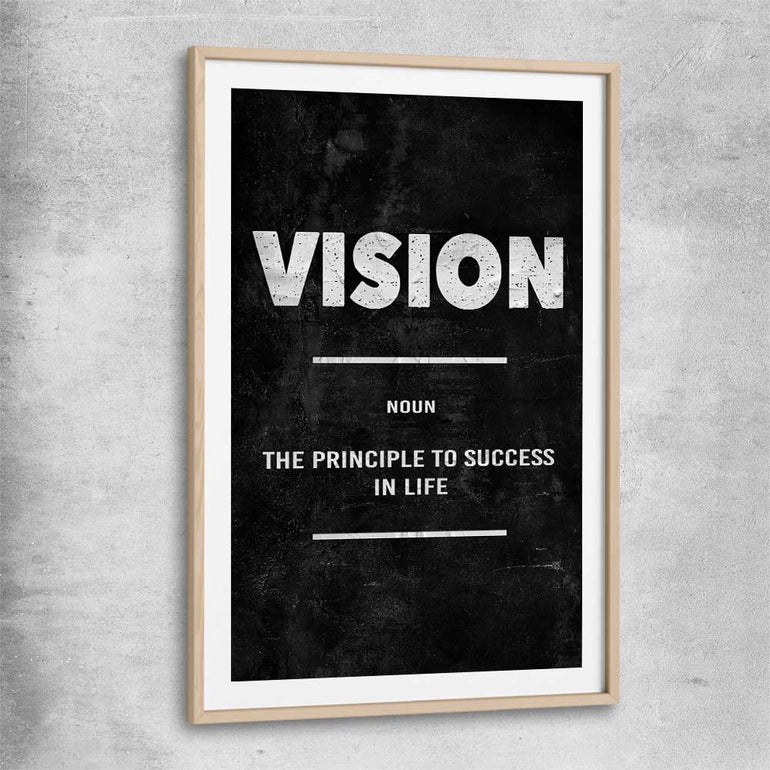 Vision Definition raw oak glass front frame - part of our high quality fashion canvas wall art and prints collection