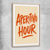 Aperitivo Hour raw oak glass front frame is a colourful and stylish canvas wall art and print suited for the kitchen area