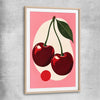 Cherry Crush raw oak glass front frame is a colourful and stylish canvas wall art and print suited for the kitchen area