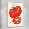 Heirloom Tomato Season raw oak glass front frame is a colourful and stylish canvas wall art and print suited for the kitchen area
