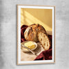 Morning Sourdough raw oak glass front frame is a colourful and stylish canvas wall art and print suited for the kitchen area