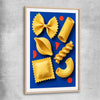 Sculptural Pasta raw oak glass front frame is a colourful and stylish canvas wall art and print suited for the kitchen area