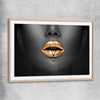 Dripping Elegance raw oak glass front frame - part of our high quality canvas lips wall art collection