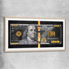 Money wall art print of Franklin Reserve with raw oak glass front frame