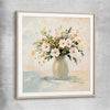 Floral print of Wildflower Market with raw oak glass front frame