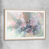 Floral print of Beautiful Sakura Flowers with raw oak glass front frame