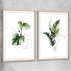 Floral print of Botanic Gold Pair with raw oak glass front frame