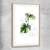 Floral print of Botanic Gold Three with raw oak glass front frame