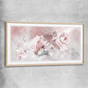 Floral print of Delicate Pink Rose with raw oak glass front frame
