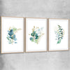 Floral print of Eucalyptus Bunch Set with raw oak glass front frame