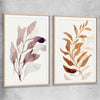 Floral print of Floral Texture Pair with raw oak glass front frame