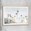 Floral print of Palm Springs with raw oak glass front frame