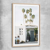 Floral print of Palm Springs Sky with raw oak glass front frame