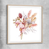Floral print of Pampas Bunch with raw oak glass front frame
