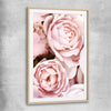 Floral print of Peony Pastel with raw oak glass front frame