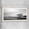 Floral print of Pier Silhouette with raw oak glass front frame