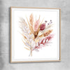Floral print of Rustic Pampas with raw oak glass front frame