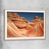 Floral print of Vermilion Cliffs with raw oak glass front frame