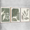 Floral print of Vintage Floral Set with raw oak glass front frame