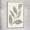 Floral print of Vintage Floral Three with raw oak glass front frame