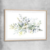 Floral print of Watercolour Floral with raw oak glass front frame