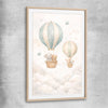 Floating Dreams raw oak glass front frame is a nursery canvas wall art and print suited for childrens nursery arean