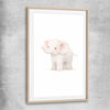 Little Elephant raw oak glass front frame is a nursery canvas wall art and print suited for childrens nursery arean