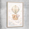 Soaring Animal Trio raw oak glass front frame is a nursery canvas wall art and print suited for childrens nursery arean