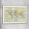 Antique World Colour raw oak glass front frame is a high quality print in our city skyline, travel prints and maps collection