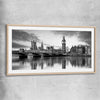 Big Ben London raw oak glass front frame is a high quality print in our city skyline, travel prints and maps collection