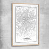 London City raw oak glass front frame is a high quality print in our city skyline, travel prints and maps collection