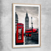 London Telephone Box raw oak glass front frame is a high quality print in our city skyline, travel prints and maps collection